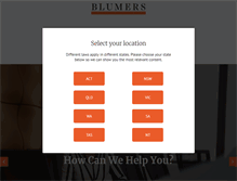 Tablet Screenshot of blumers.com.au